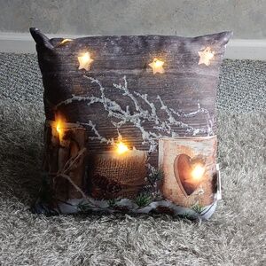 Light up winter decorative pillow